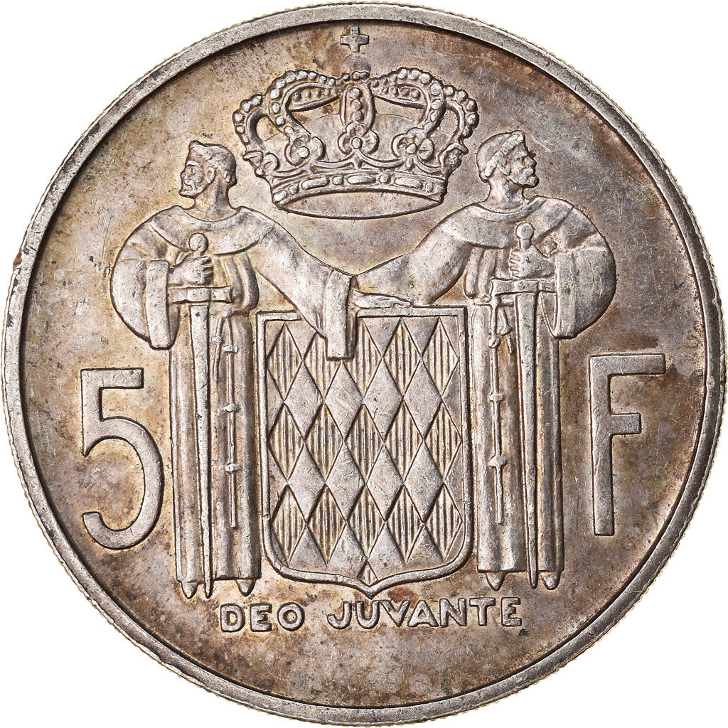 Münze, Monaco, Rainier III, 5 Francs, 1960, S+, Silber, KM:141, Gadoury:MC 152