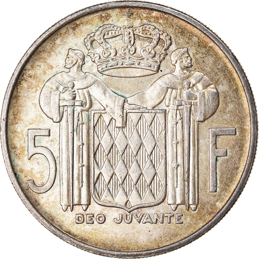 Münze, Monaco, Rainier III, 5 Francs, 1960, S+, Silber, KM:141, Gadoury:MC 152