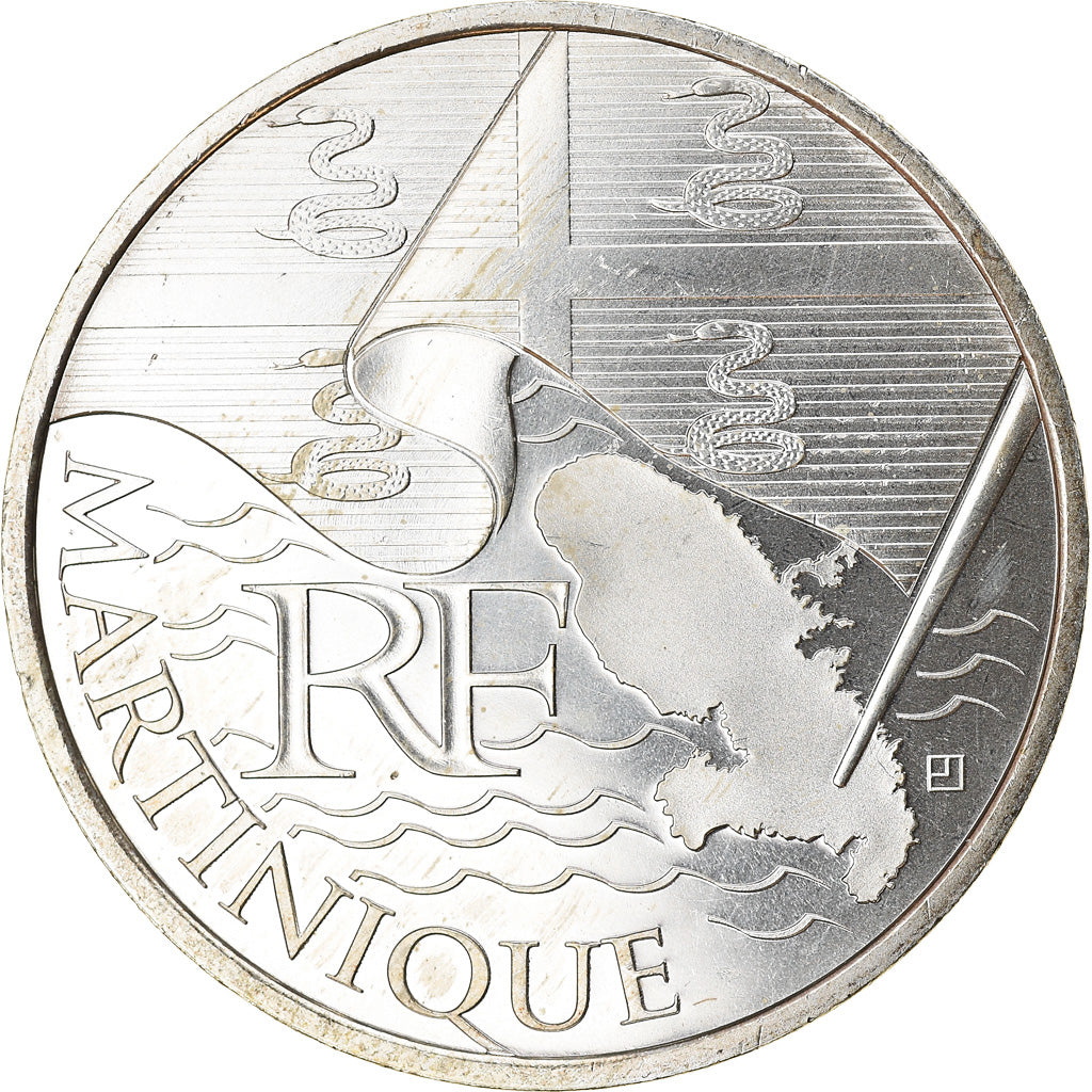France, 10 Euro, 2010, Martinique, SPL, Argent, KM:1662
