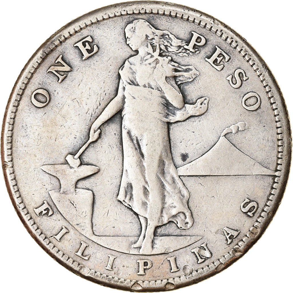 Münze, Philippinen, Peso, 1907, San Francisco, S+, Silber, KM:172