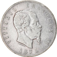 Monnaie, Italie, Vittorio Emanuele II, 5 Lire, 1875, Milan, TB+, Argent, KM:8.3