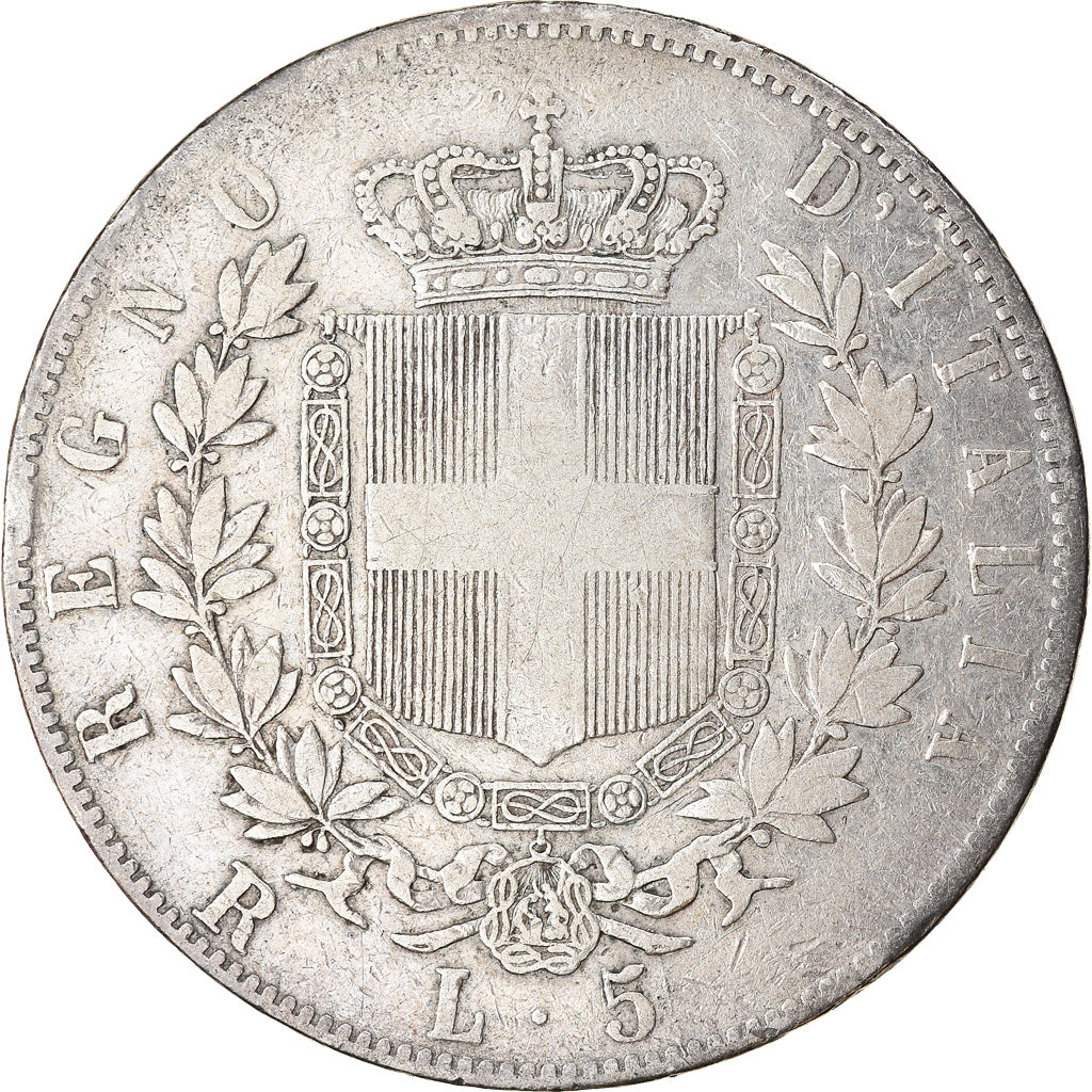 Monnaie, Italie, Vittorio Emanuele II, 5 Lire, 1877, Rome, TB, Argent, KM:8.4
