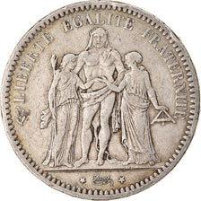 Moeda, França, Hercule, 5 Francs, 1873, Paris, EF(40-45), Prata, KM:820.1