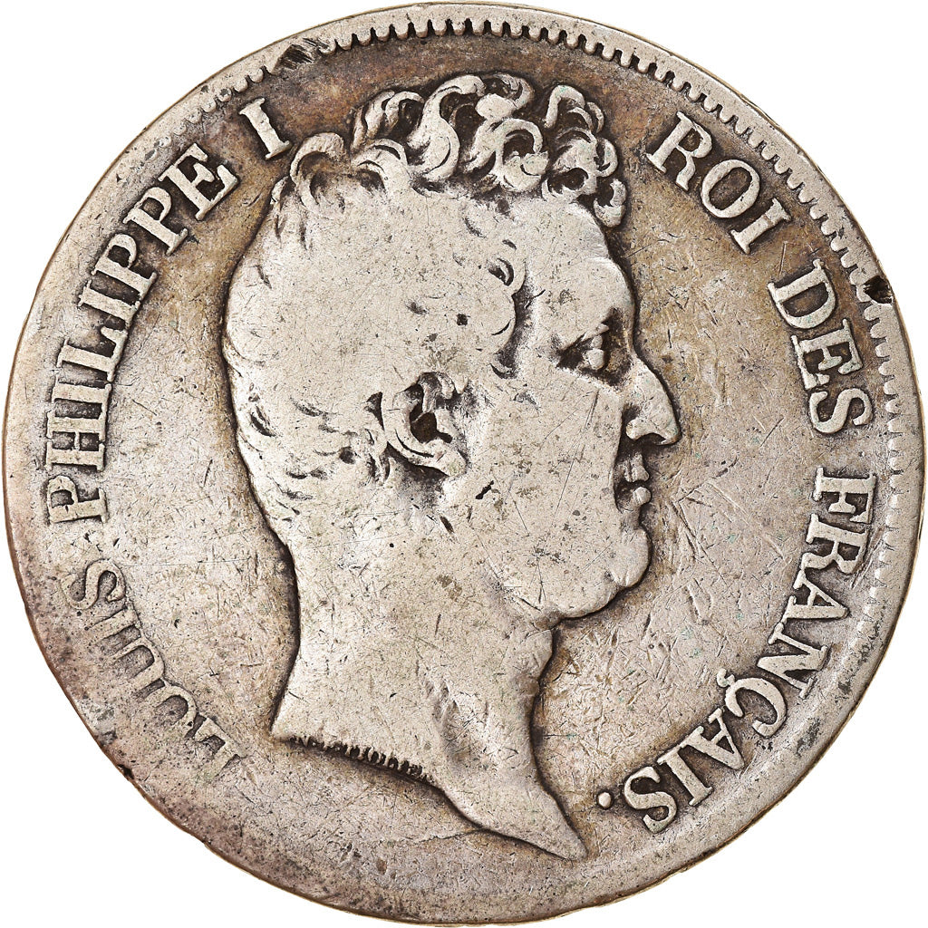 Coin, France, Louis-Philippe, 5 Francs, 1830, Toulouse, F(12-15), Silver