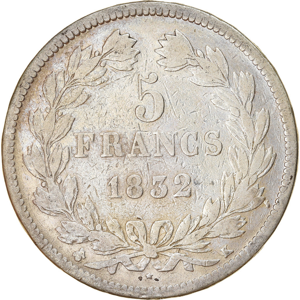 Münze, Frankreich, Louis-Philippe, 5 Francs, 1832, Bordeaux, S, Silber
