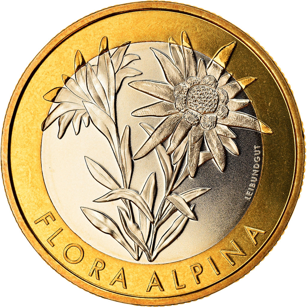 Moneta, Svizzera, Flora Alpina, 10 Francs, 2016, Bern, SPL, Bi-metallico