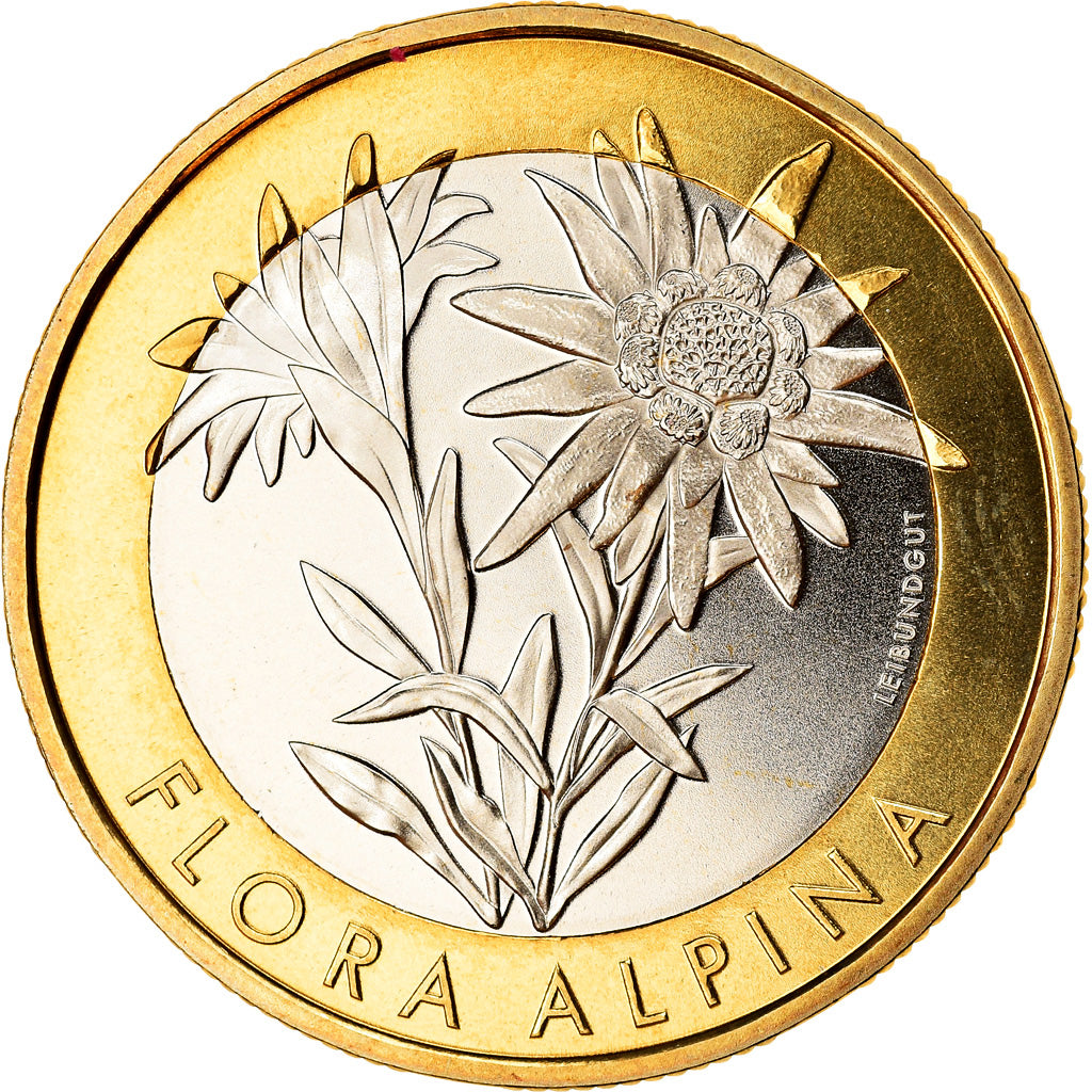 Münze, Schweiz, Flora Alpina, 10 Francs, 2016, Bern, UNZ, Bi-Metallic