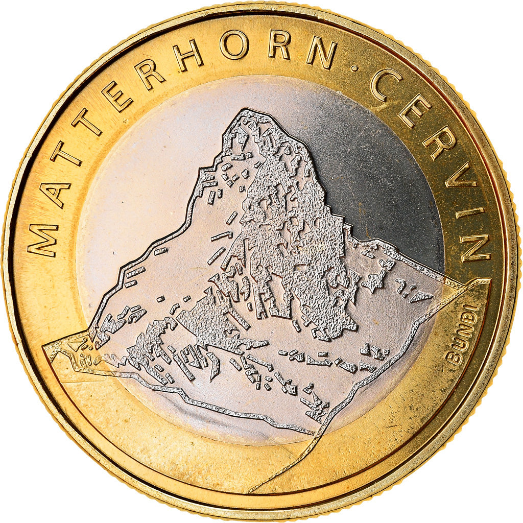 Moneta, Svizzera, Matterhorn, Cervin, 10 Francs, 2004, Bern, SPL, Bi-metallico