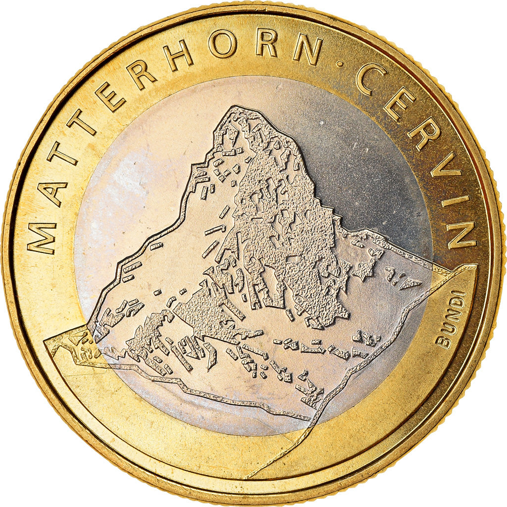Moneta, Svizzera, Matterhorn, Cervin, 10 Francs, 2004, Bern, SPL, Bi-metallico
