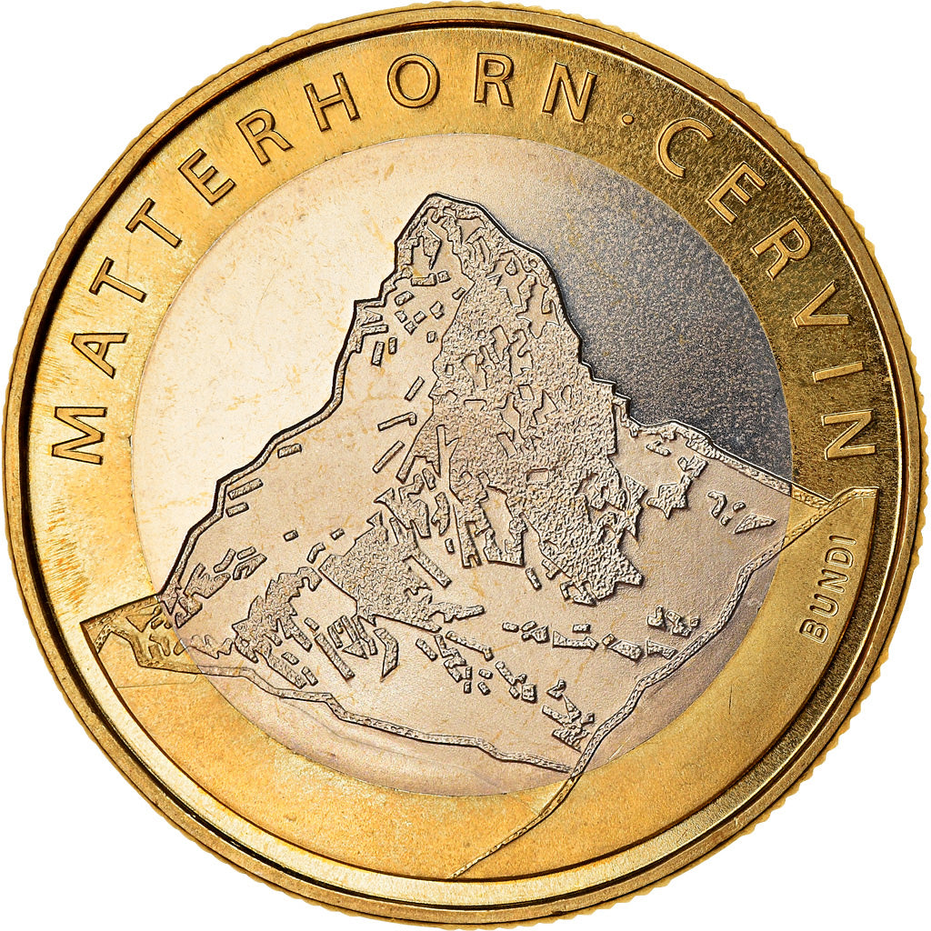 Münze, Schweiz, Matterhorn, Cervin, 10 Francs, 2004, Bern, UNZ, Bi-Metallic