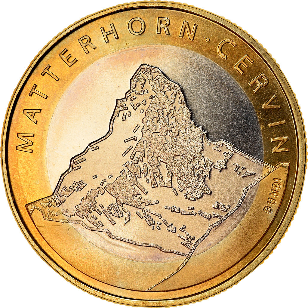 Moneta, Svizzera, Matterhorn, Cervin, 10 Francs, 2004, Bern, SPL, Bi-metallico