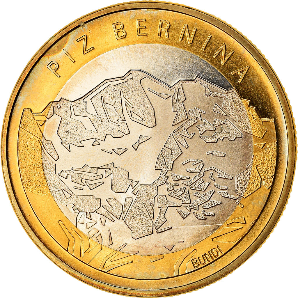 Münze, Schweiz, Piz Bernina, 10 Francs, 2006, Bern, UNZ, Bi-Metallic