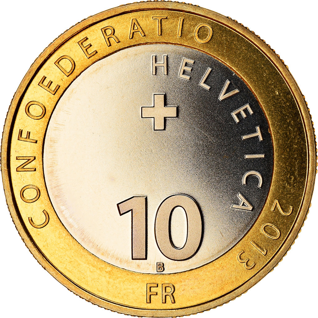 Moneta, Svizzera, Silvesterchlausen, 10 Francs, 2013, Bern, SPL, Bi-metallico