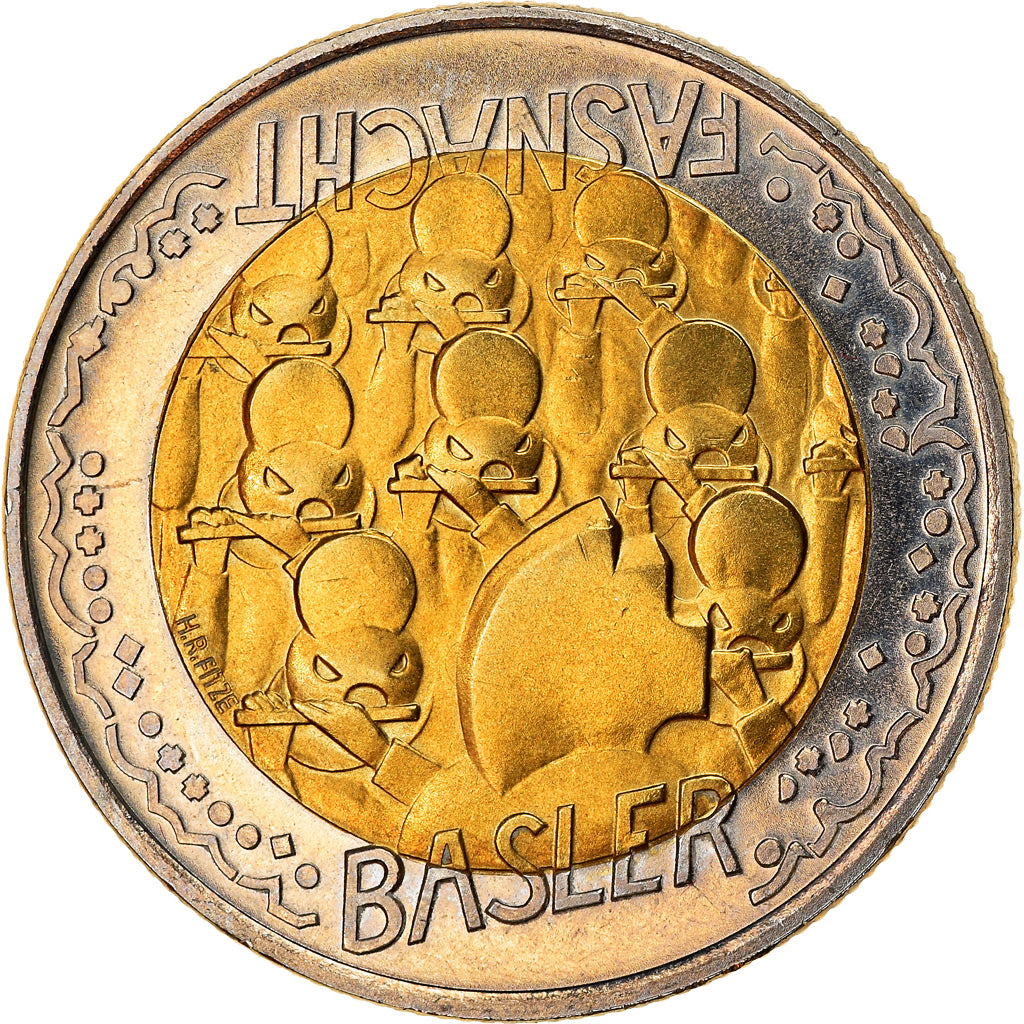 Monnaie, Suisse, Carnaval de Bâle, 5 Francs, 2000, Bern, SPL, Bi-Metallic