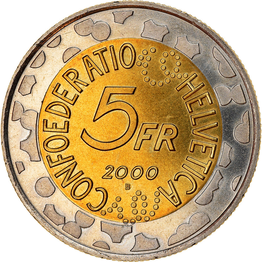 Monnaie, Suisse, Carnaval de Bâle, 5 Francs, 2000, Bern, SPL, Bi-Metallic