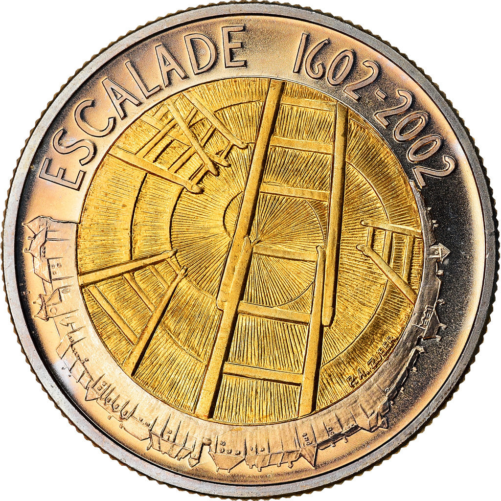 Münze, Schweiz, Escalade, 5 Francs, 2002, Bern, UNZ, Bi-Metallic