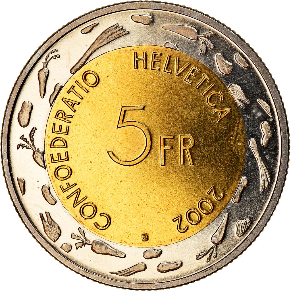 Münze, Schweiz, Escalade, 5 Francs, 2002, Bern, UNZ, Bi-Metallic