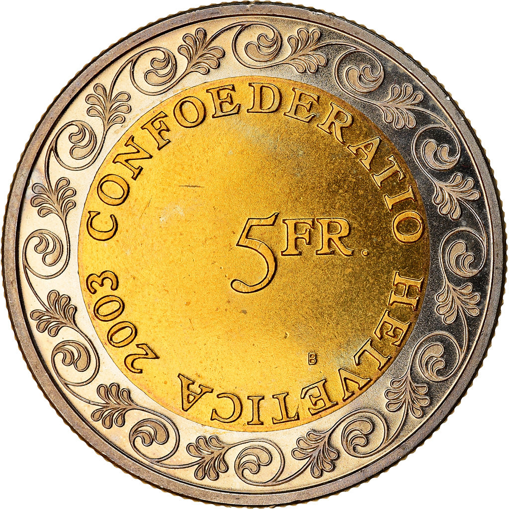 Monnaie, Suisse, Chalandamarz, 5 Francs, 2003, Bern, SPL, Bi-Metallic
