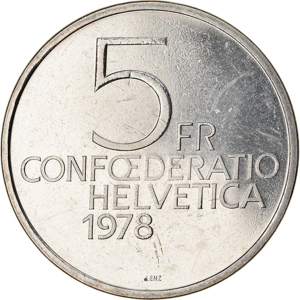 Moneta, Svizzera, Henry Dunant, 5 Francs, 1978, SPL, Rame-nichel