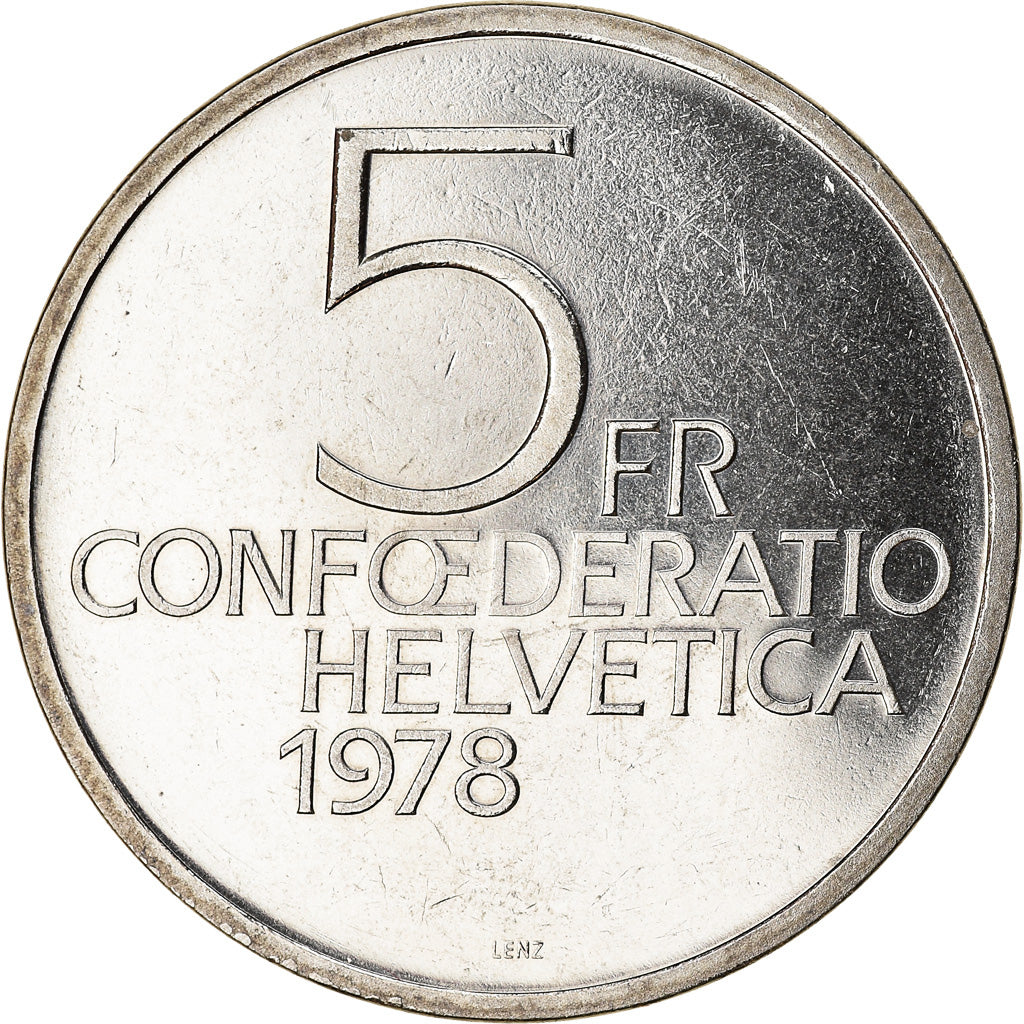 Moneta, Svizzera, Henry Dunant, 5 Francs, 1978, SPL, Rame-nichel