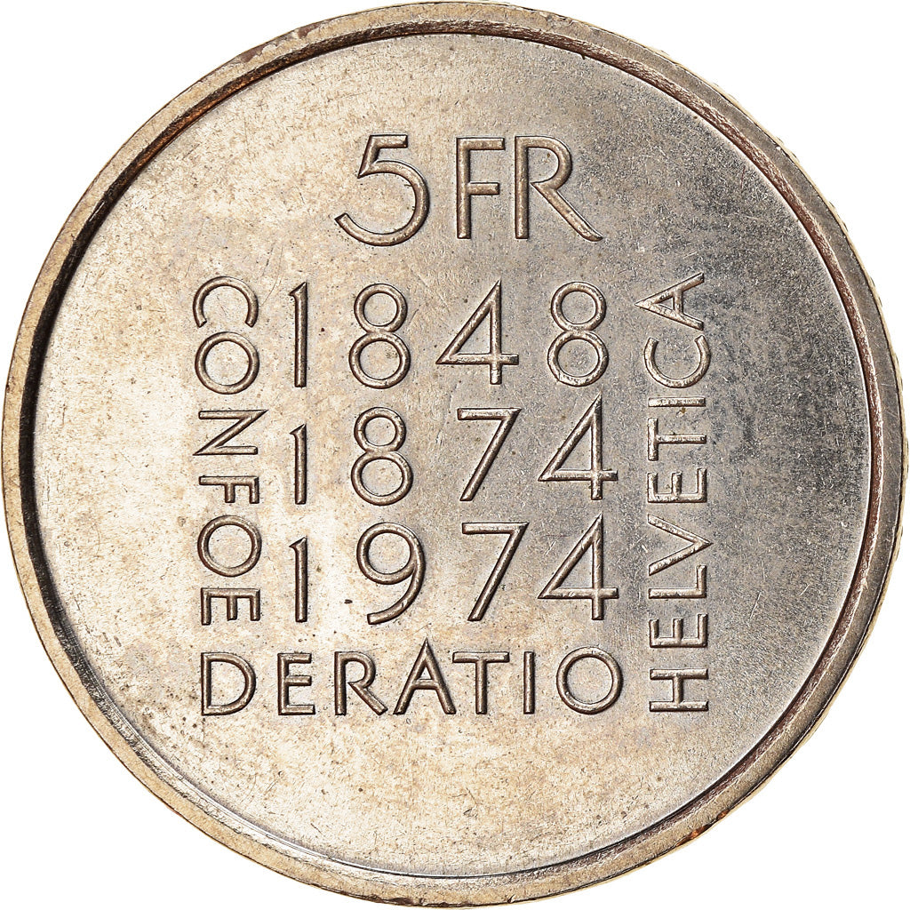 Münze, Schweiz, Révision de la Constitution, 5 Francs, 1974, UNZ