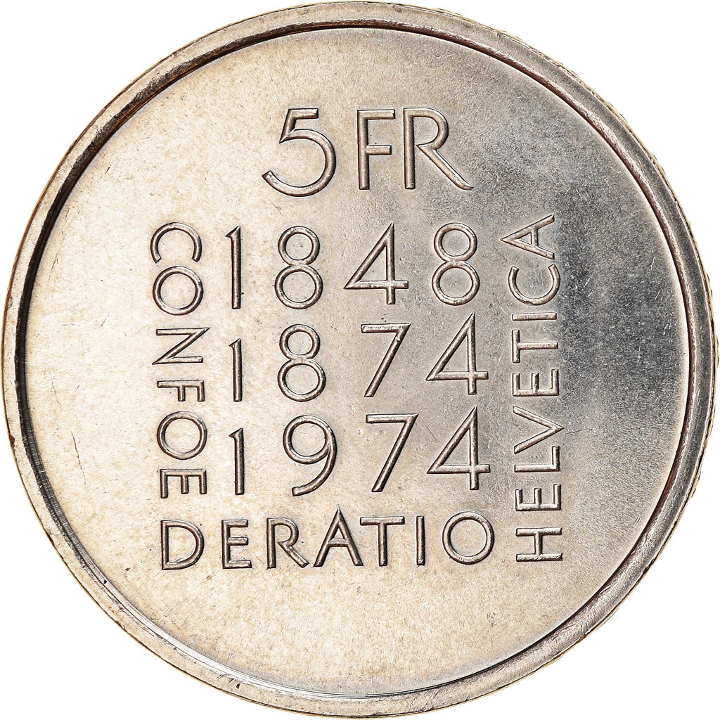 Monnaie, Suisse, Révision de la Constitution, 5 Francs, 1974, SPL