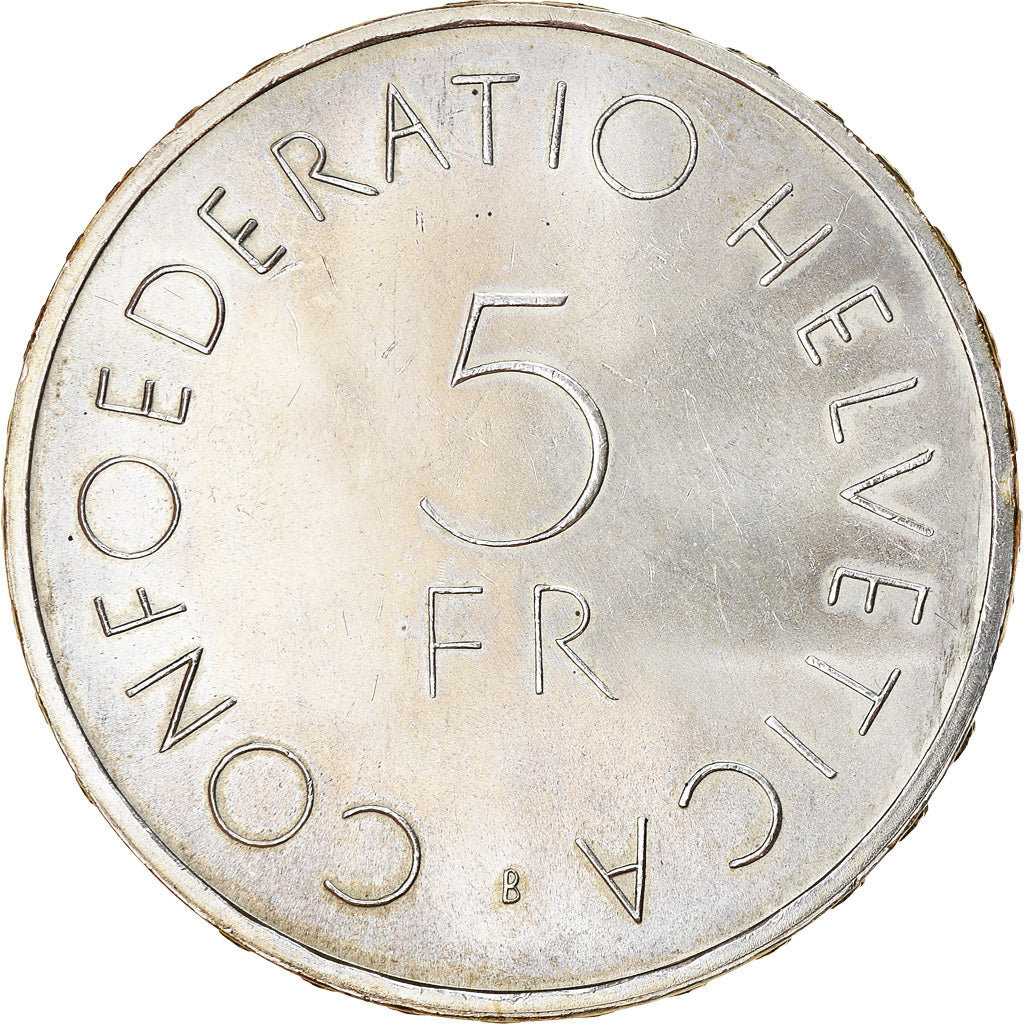 Coin, Switzerland, Croix Rouge, 5 Francs, 1963, MS(63), Copper-nickel
