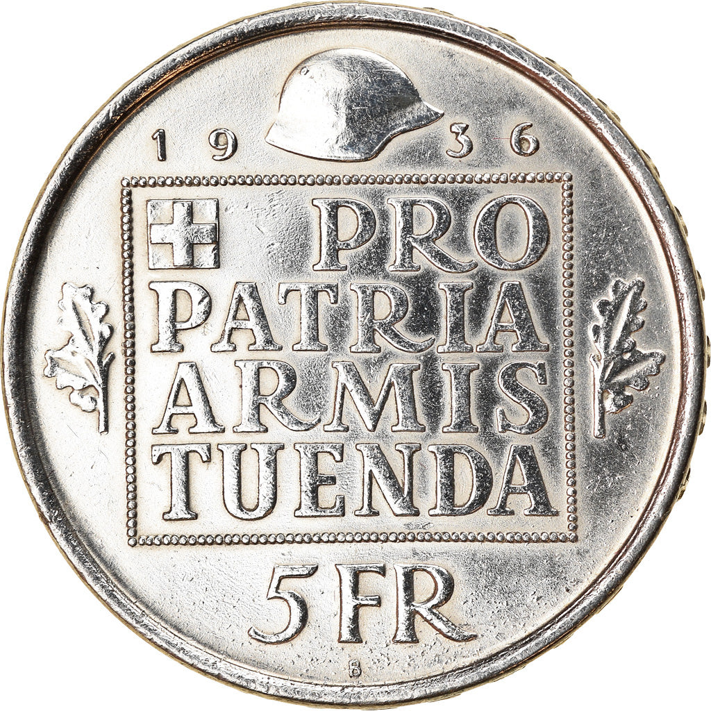 Moneta, Svizzera, Fondation de la confédération, 5 Francs, 1936, SPL