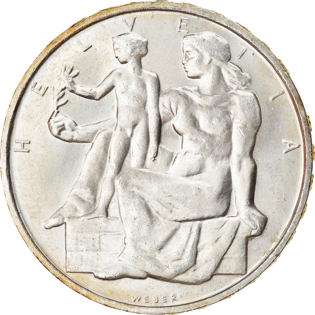 Moneta, Svizzera, Constitution, 5 Francs, 1948, SPL, Rame-nichel