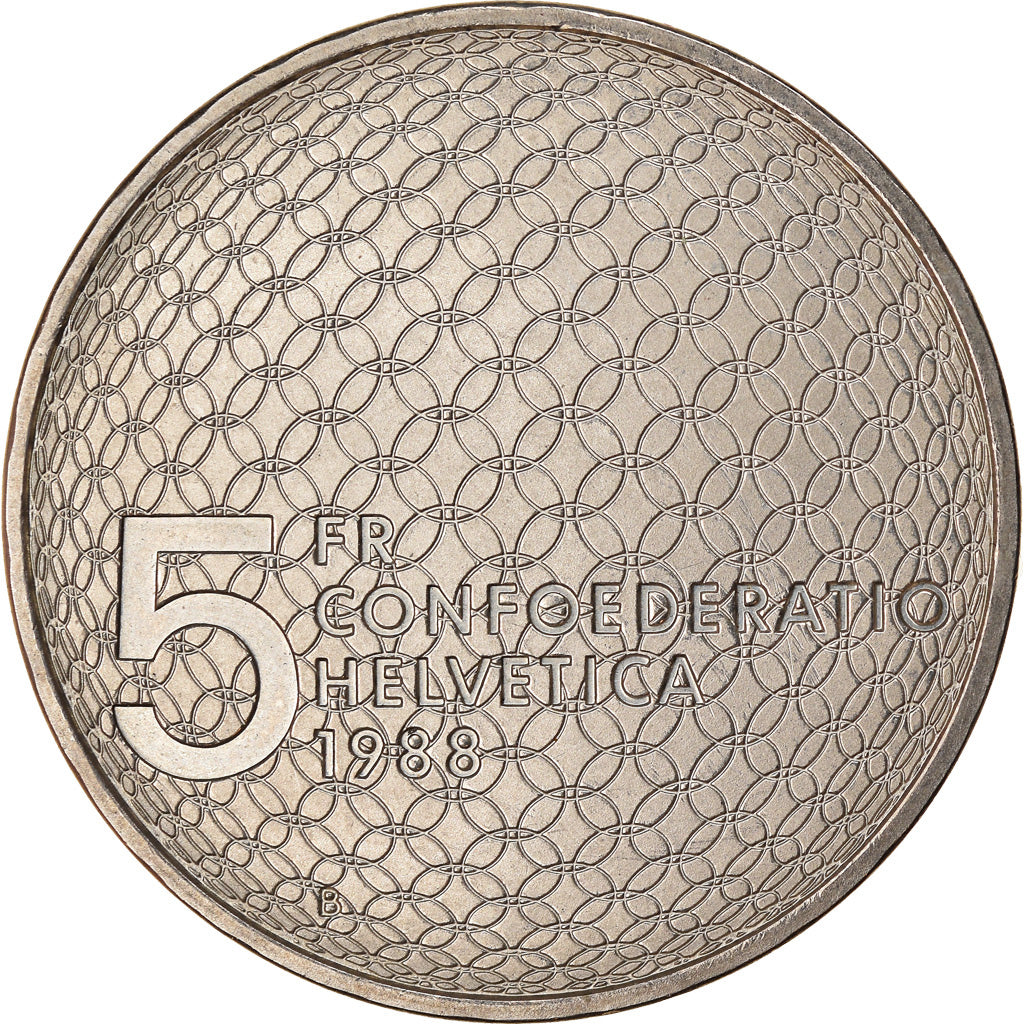 Moneta, Svizzera, Olympique, 5 Francs, 1988, SPL, Rame-nichel
