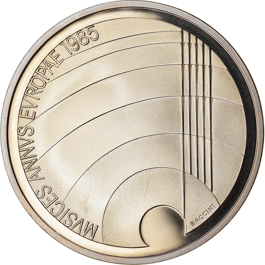 Moneta, Szwajcaria, Année européenne de la musique, 5 Francs, 1985, MS(63)