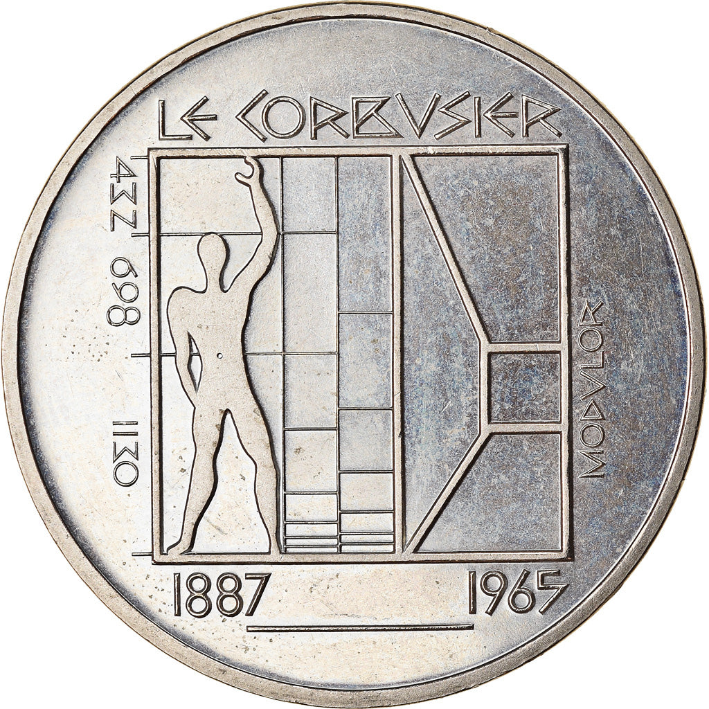 Monnaie, Suisse, Le Corbusier, 5 Francs, 1987, SPL, Copper-nickel