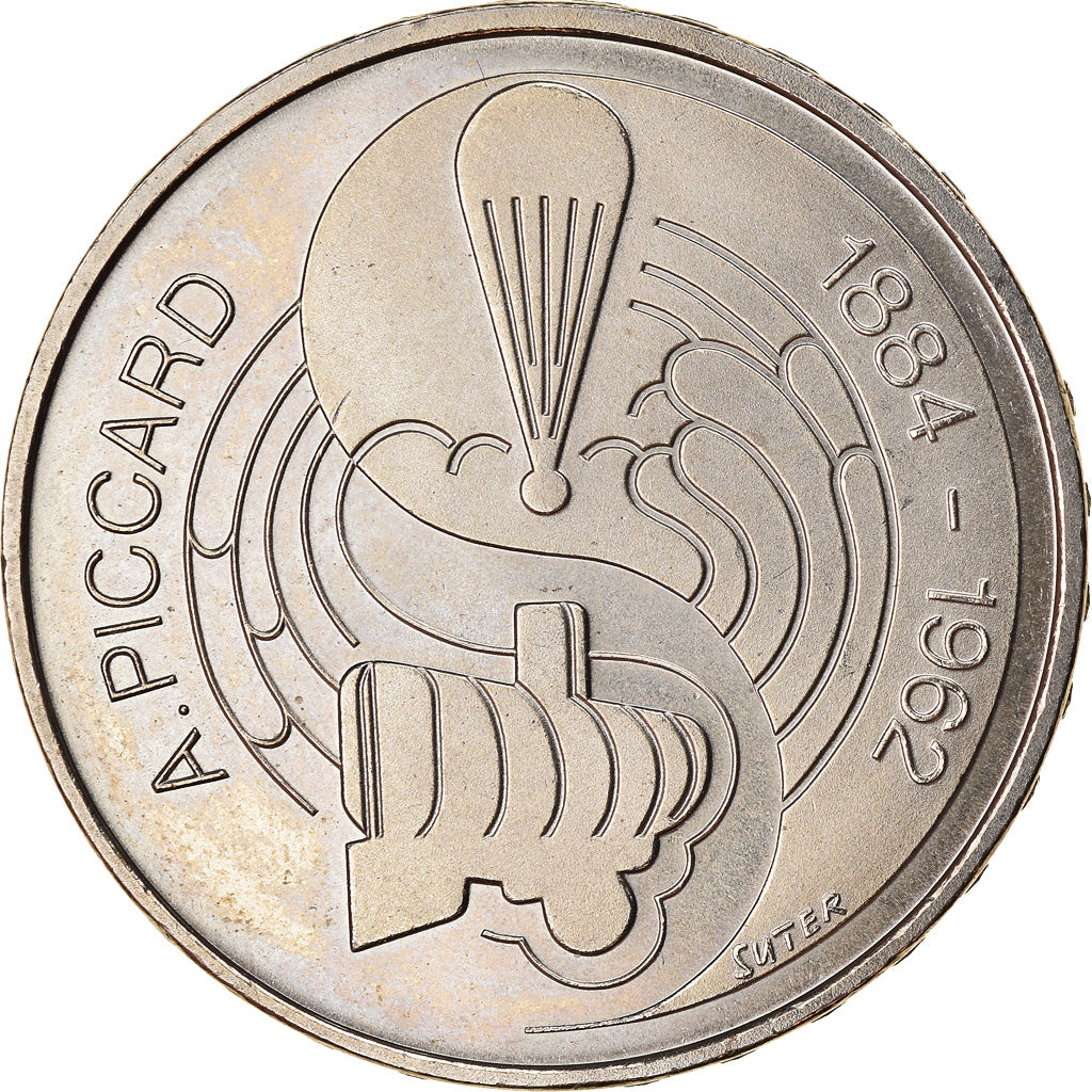 Moneta, Svizzera, Auguste Piccard, 5 Francs, 1984, SPL, Rame-nichel