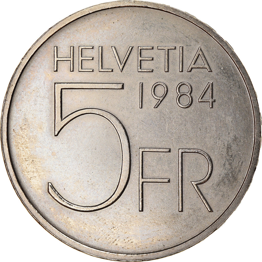 Moneta, Svizzera, Auguste Piccard, 5 Francs, 1984, SPL, Rame-nichel