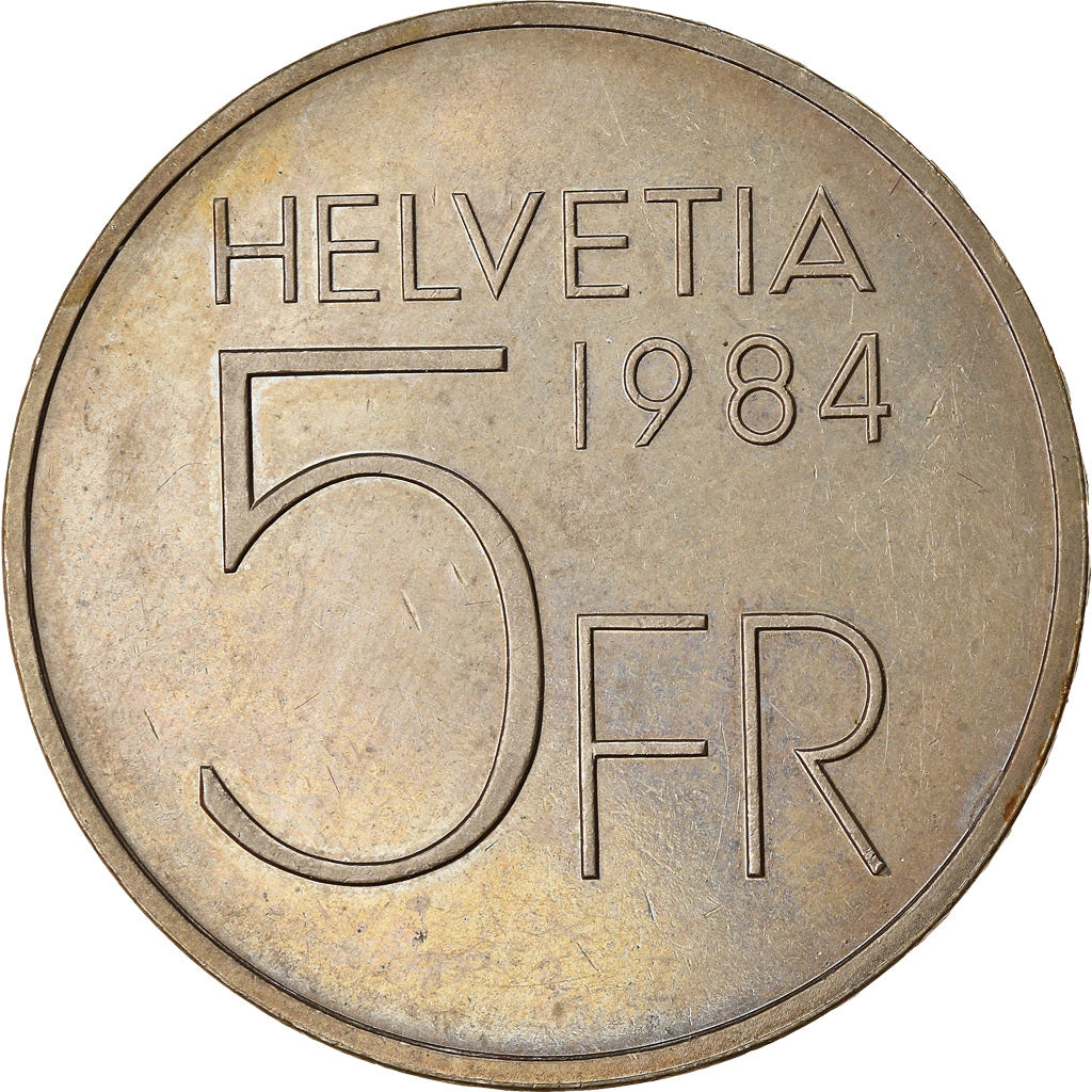 Münze, Schweiz, Auguste Piccard, 5 Francs, 1984, UNZ, Copper-nickel