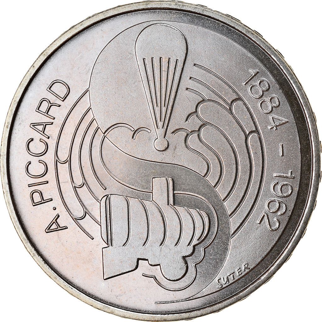 Moneta, Svizzera, Auguste Piccard, 5 Francs, 1984, SPL, Rame-nichel