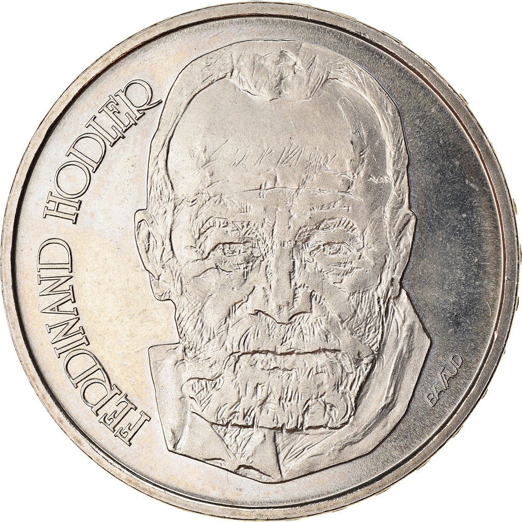 Coin, Switzerland, Ferdinand Hodler, 5 Francs, 1980, MS(63), Copper-nickel