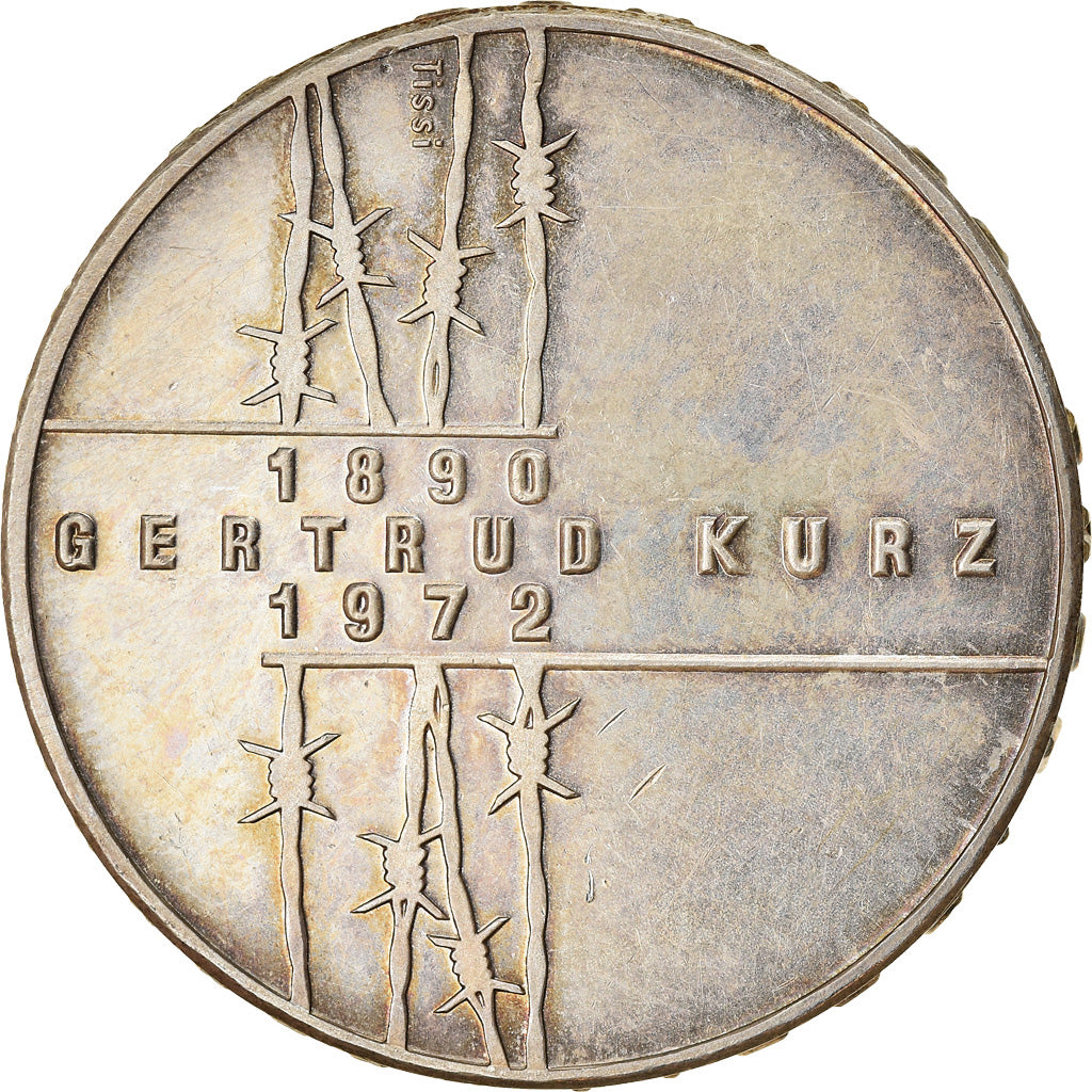 Moneta, Szwajcaria, Gertrud Kurz, 20 Francs, 1992, EF(40-45), Srebro
