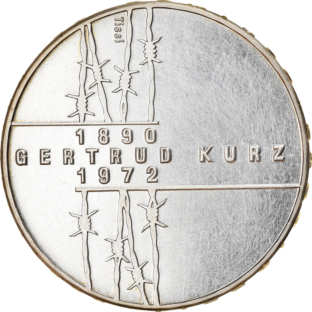 Moneda, Suiza, Gertrud Kurz, 20 Francs, 1992, SC, Plata