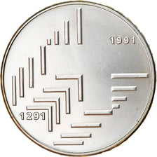 Münze, Schweiz, 700 ans de la Confédération, 20 Francs, 1991, UNZ, Silber