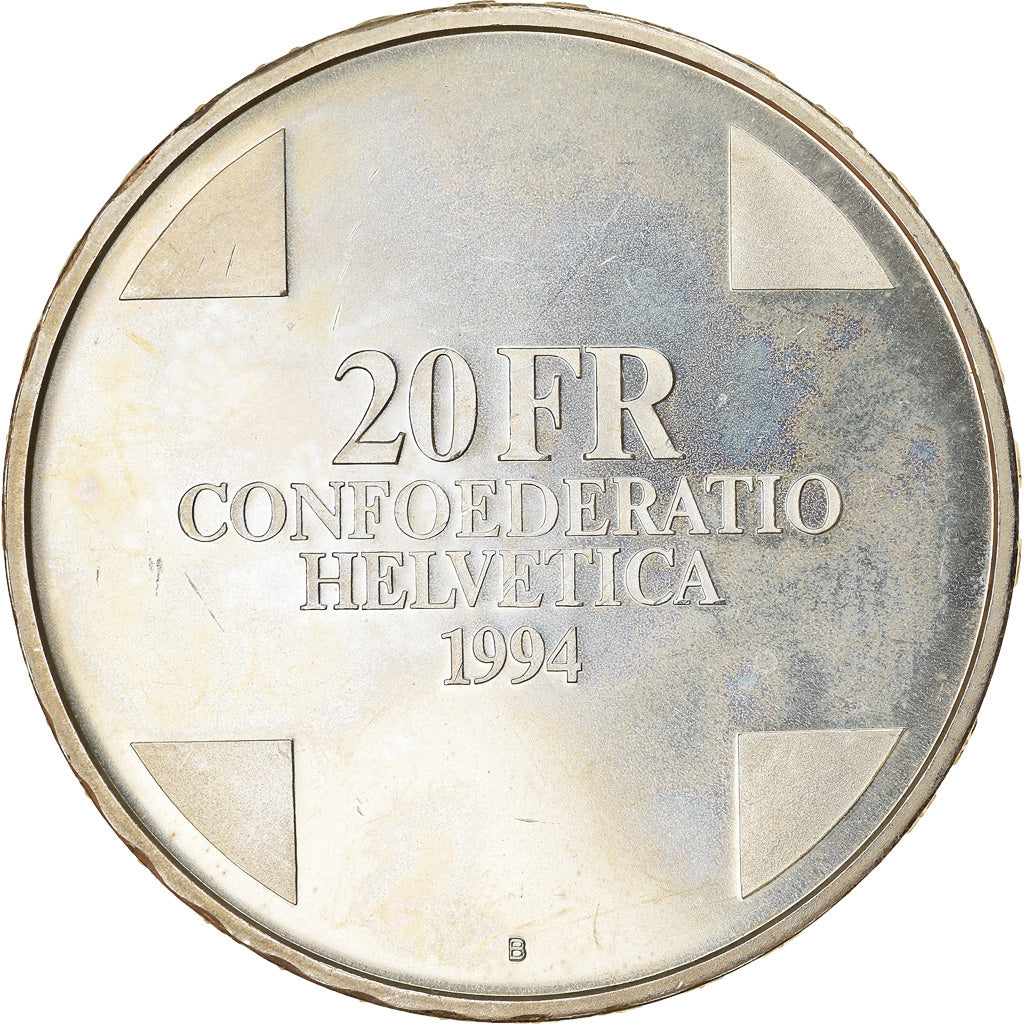 Moneta, Svizzera, Pont du Diable, 20 Francs, 1994, Proof, SPL, Argento