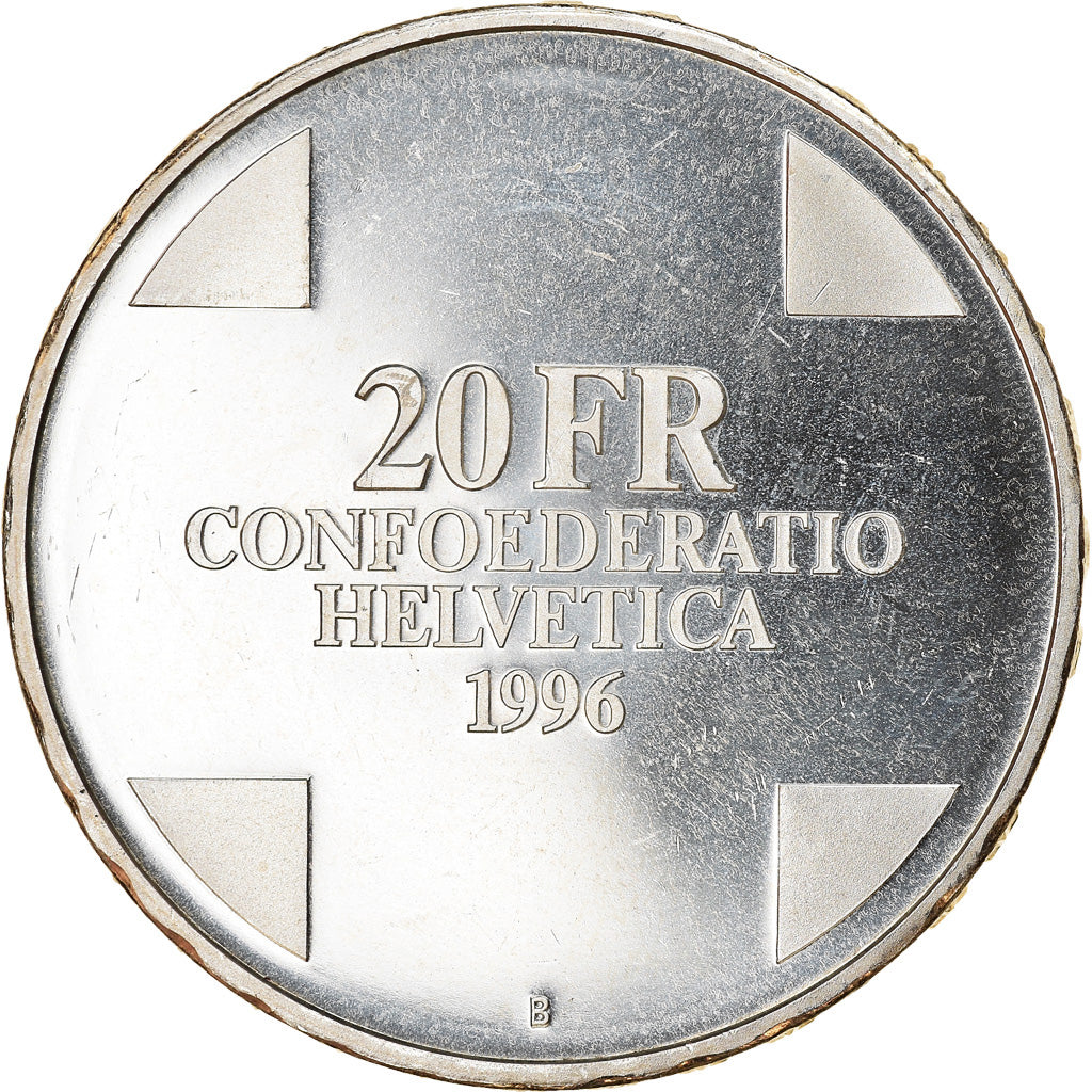 Moneta, Svizzera, Géant Gargantua, 20 Francs, 1996, Proof, SPL, Argento