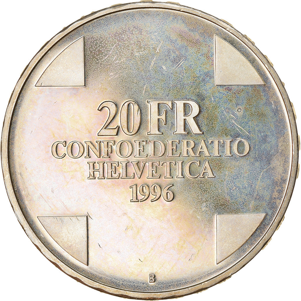 Moneda, Suiza, Le Dragon de Breno, 20 Francs, 1996, Proof, EBC, Plata