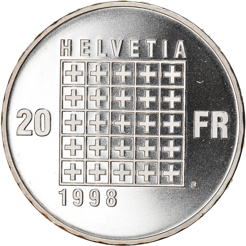 Münze, Schweiz, République helvétique, 20 Francs, 1998, Proof, UNZ, Silber