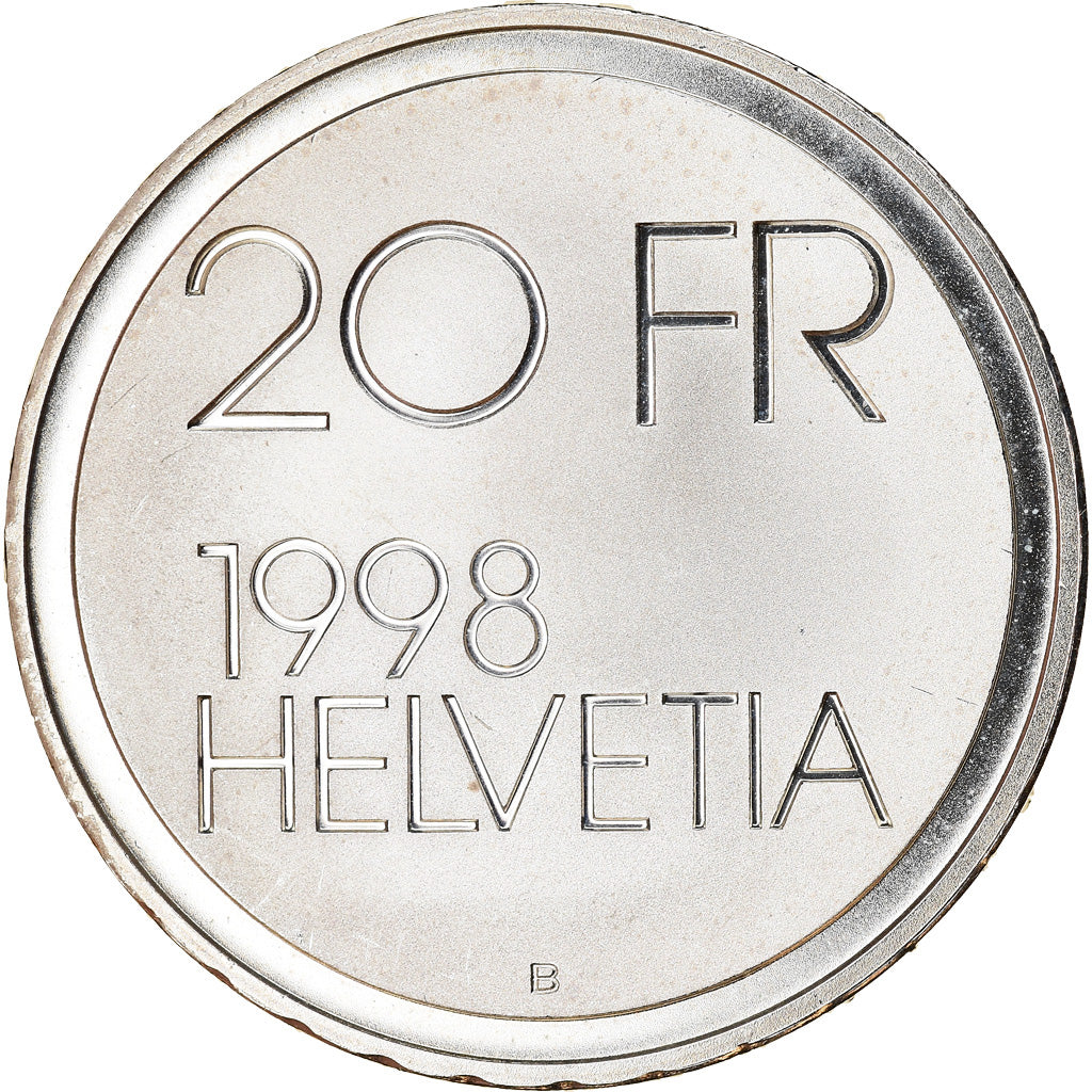Moneta, Svizzera, Conrad Ferdinand Meyer, 20 Francs, 1998, Proof, SPL, Argento