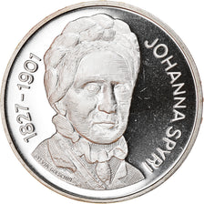 Münze, Schweiz, Johanna Spyri, 20 Francs, 2001, Proof, UNZ, Silber