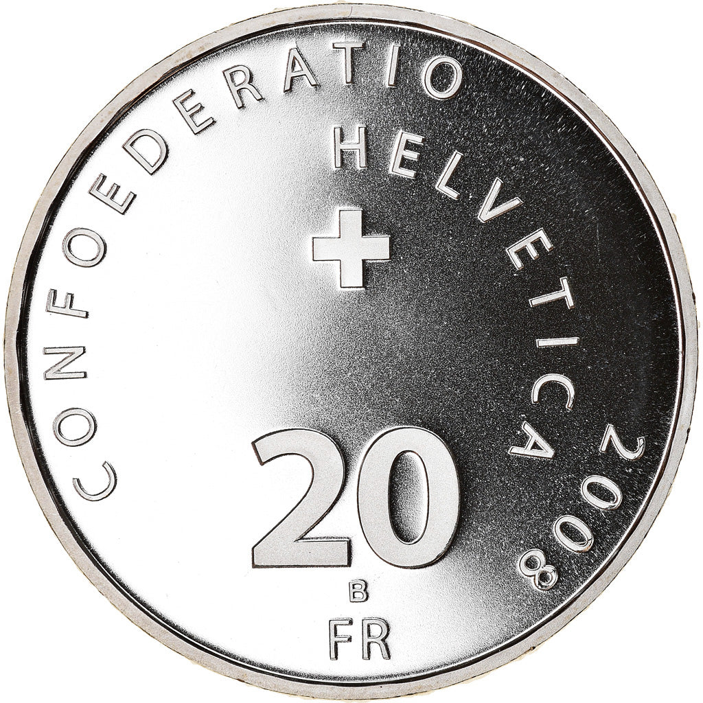 Coin, Switzerland, Hockey sur glace, 20 Francs, 2008, Proof, MS(63), Silver