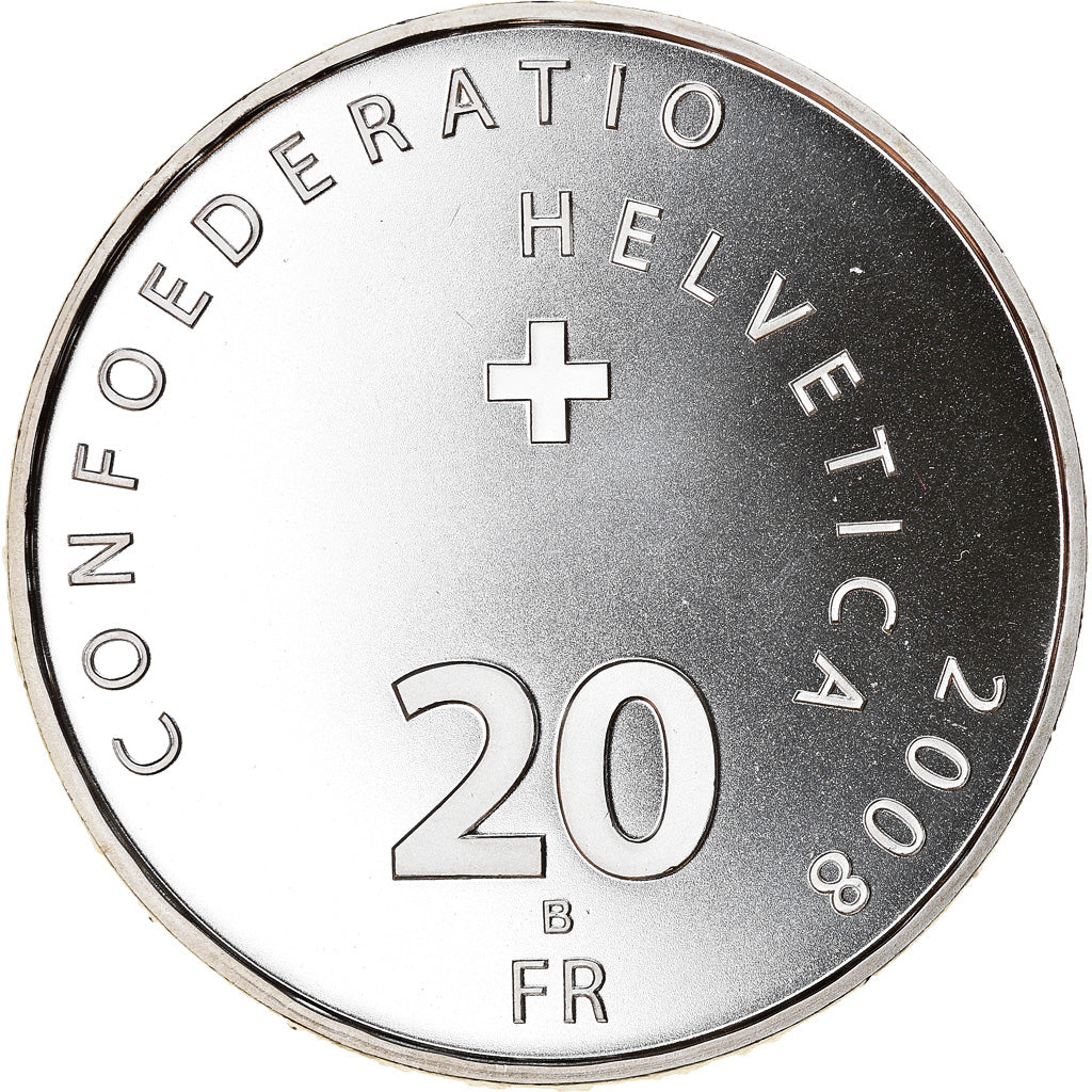 Coin, Switzerland, Vitznau-Rigi, 20 Francs, 2008, Proof, MS(63), Silver