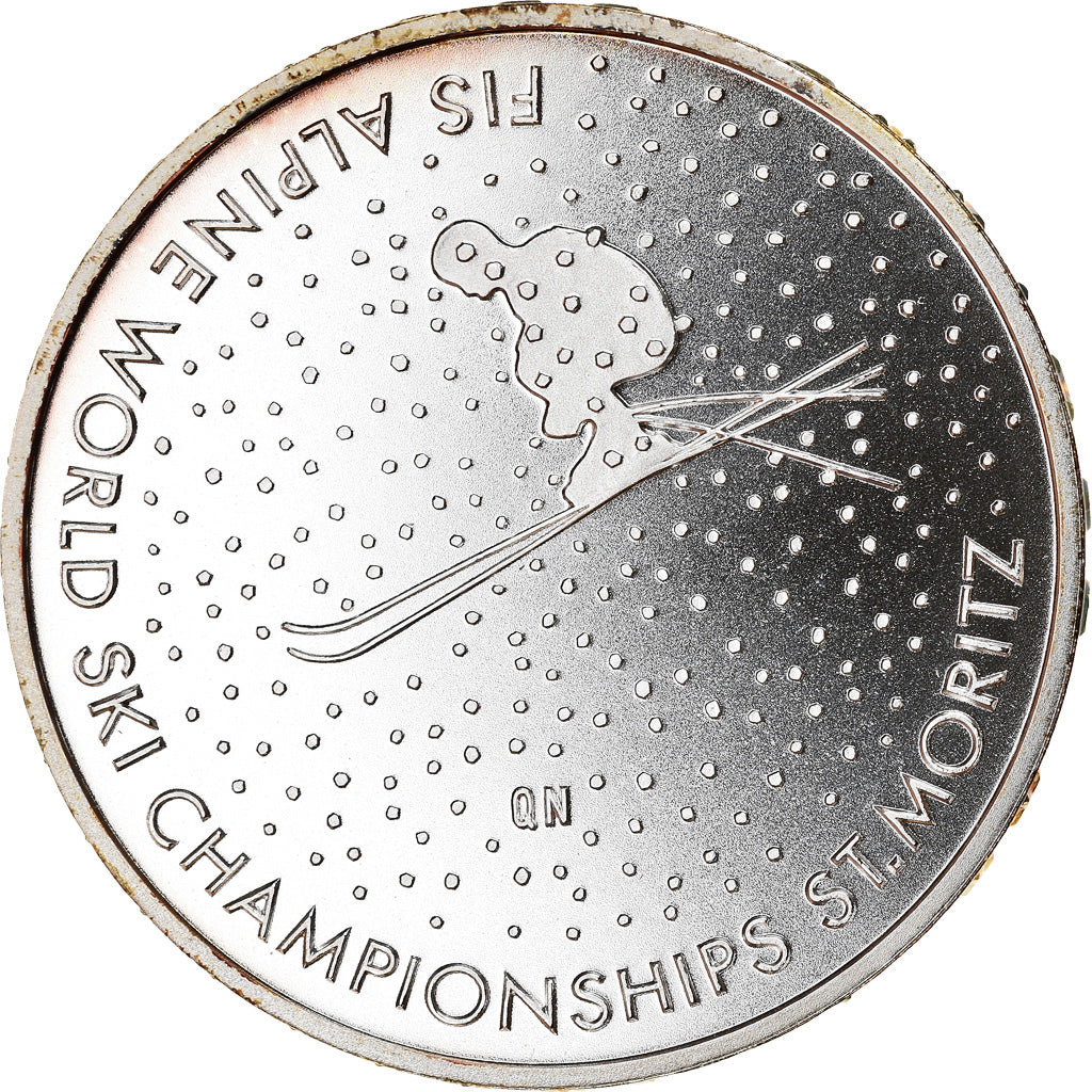 Münze, Schweiz, St Moritz, 20 Francs, 2003, Proof, UNZ, Silber
