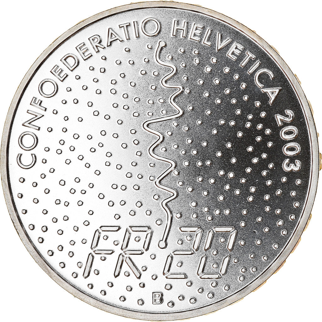 Münze, Schweiz, St Moritz, 20 Francs, 2003, Proof, UNZ, Silber